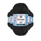 Kartopu K940 Siyah Lotus Bikini Büstiyer Bluz 5 Adet Örgü İpi