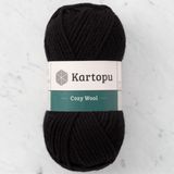 Kartopu Siyah Kalın Örgü İpi %25 Yün Karışımlı Yumuşak Doku 100 gr Yetişkin Kışlık Tasarımlar İçin