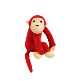 Kartoy Elleri Yapışan Oyun Ve Uyku Arkadaşı Peluş Maymun Oyuncak Sarılan Maymun Kırmızı