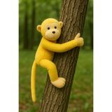 Kartoy Elleri Yapışan Oyun Ve Uyku Arkadaşı Peluş Maymun Oyuncak Sarılan Maymun Sarı