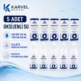 Karvel Medikal Aqua Oksijenli Su 100 Ml 5 Adet %3,875 Hidrojen Peroksit Antibakteriyel Çözelti