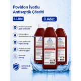 Karvel Medikal Aqua Poviderm Povidon İyotlu Antiseptik Çözelti 1 Litre 3 Adet