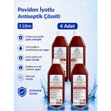 Karvel Medikal Aqua Poviderm Povidon İyotlu Antiseptik Çözelti 1 Litre 4 Adet
