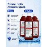 Karvel Medikal Aqua Poviderm Povidon İyotlu Antiseptik Çözelti %10 1 Litre 3 Adet Toplam 3 Litre