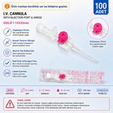 Karvel Medikal Pembe İntraket Branül Anjiokat 20G 1,10 32 Mm Enjeksiyon Portlu Kanatlı Steril 1 Kutu 100 Adet
