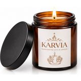 Karvia Kokulu 100 cc Siyah Amber Cam Kavanoz Mum - El Yapımı - Beyaz - Japon Kiraz Çiçeği