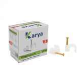 Karya 3 Numara Çelik Çivili 7 Mm Kroşe ( 100Lü Poşet)( 2X1.5 - 3X1.5 Ttr Kablolar İçin)