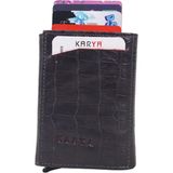 Karya Deri Unisex Mekanizmalı Kartlık Cüzdan 00600 - Gri - Gri