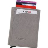 Karya Deri Unisex Mekanizmalı Kartlık Cüzdan 006000 - Açık Gri