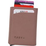 Karya Deri Unisex Mekanizmalı Kartlık Cüzdan 006000 - Gül Kurusu
