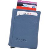 Karya Deri Unisex Mekanizmalı Kartlık Cüzdan 006000 - Mavi