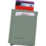 Karya Deri Unisex Mekanizmalı Kartlık Cüzdan 006000 - Su Yeşili