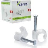 Karya Kroşe 2 Numara Çelik Çivili 6 mm (Data - Anten Kabloları Için) 100LÜ Paket Karya