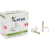 Karya Kroşe 4 Numara Çelik Çivili 8 mm Kroşe 100'lü Paket 2x4 Kablolar İçin Kablo Tutucu Kroşe