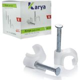 Karya Kroşe 6 Numara Çelik Çivili 12 mm Kroşe 100'lü Paket 4x6 Kablolar İçin Kablo Tutucu
