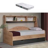 Karyola, Hera Çekmeceli Karyola Ceviz Gri + 1 Adet Comfort Yatak