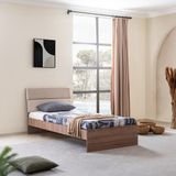 Karyola, Milano Kumaş Başlıklı Karyola 100 x 200 cm - Ceviz - milano-karyola-beyaz