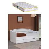 Karyola, Soft Çekmeceli Karyola 90X200 - Beyaz + 1 Adet Comfort Yatak 90 X 200