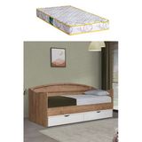 Karyola, Soft Çekmeceli Karyola 90X200 - Ceviz-Beyaz - 1 Adet Comfort Yatak 90 X 200