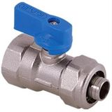 Kas 1/2" Mini Küresel Vana, Kırmızı ve Mavi Kollu, Metal Gövde