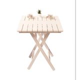 Kaş 70X70 Katlanır Ahşap Bahçe Balkon Mutfak Masası Beyaz