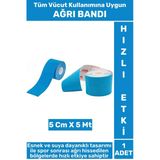 Kas Bel Bacak Kol Boyun Sırt Omuz Karın Kalça Spor 5 Metre Isı Ağrı Bandı Mavi