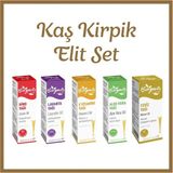 Kaş Kirpik Bakım Elit Set(Hint,lavanta,e Vitamini,aloe Vera,ceviz Yağı)20 ml 5'li Set Cam Damlalıklı - 5 Adet