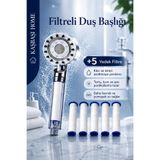 Kaşbaşı Home Filtreli Duş Başlığı 5 Yedek Filtre | Su Arıtmalı, Klor Ve Kireç Önleyici, Yüksek Basınçlı