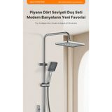 Kaşbaşı Home Piano 5 Fonksiyonlu Kendinden Banyo Bataryalı Dijital Akıllı Robot Duş Seti Tepe Duş Seti