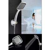 Kaşbaşı Home Siyah Kare Banyo Duş Seti Hortum Mafsal Ve Başlık Set
