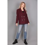 Kaşe Blazer Ceket-Bordo - 1