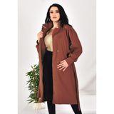 Kaşe Mont - 2XL - Kahverengi