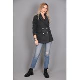 Kaşe Oversıze Blazer Ceket-Füme - 2