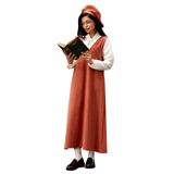 Kaşe Uzun Kışlık V Yaka Jile Elbise ve Şapka (2 li Takım) (Somon, L-XL)