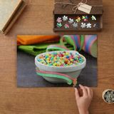 Kasedeki Renkli Şekerler Tasarımı 240 Parça Ahşap Puzzle Ahşap Kutuda MP03708