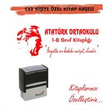 Kaşem Atatürk Temalı Kişiye Özel Kitap Mühürü Kitap Kaşesi C53