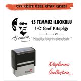 Kaşem Atatürk Temalı Kişiye Özel Kitap Mühürü Kitap Kaşesi C55