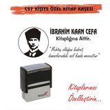 Kaşem Atatürk Temalı Kişiye Özel Kitap Mühürü Kitap Kaşesi C57