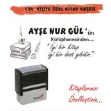 Kaşem Kitap Kurtlarına ve Kişiye Özel Kitap Mühürü Kitap Kaşesi C 34 - Kırmızı - Kendinden Mürekkepli Otomatik kaşe - 60mm x25 mm