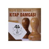 kaşematik K 188 Kalpli Uçan Balonlar Ve Kuşlar Temalı Kişiye Özel Ahşap Kitap Damgası Ex Libris Kitap Mührü