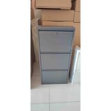 Kaser 3 Kapaklı Antrasit Gri Kilitli Metal Ayakkabılık