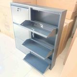 Kaser 3+3 Antrasit Gri Kapaklı Metal Ayakkabılık