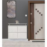 Kaser Metal 2+2'Li Metal Ayakkabılık Beyaz