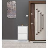 Kaser Metal 2'Li Metal Ayakkabılık Beyaz