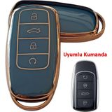 Kasey Chery Tiggo 7 Tiggo 8 Omoda 5 Uyumlu Smart Kumanda Anahtar Kılıfı Oto Anahtarlık Turkuaz Gold