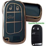 Kasey Egea Cross 500 Jeep Dodge Chrysler Uyumlu Smart Kumanda Anahtar Kılıfı Oto Anahtarlık Turkuaz Gold