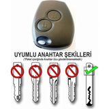 Kasey Renault Clio 3 2006-2012 Uyumlu Anahtar Kabı Kumanda Kabı Oto Anahtarlık Pil Yataklı Vidalı 2 Tuşlu