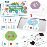 Kasfalci CVC Kelime Oyunları,Manyetik Harfler ve Flash Kartlar,Phonics Oyunları,Alfabe Öğrenme Oyuncakları,Çocuklar için Buzdolabı Buzdolabı ABC Mıknatıslar,Toddlers için Konuşma Terapisi
