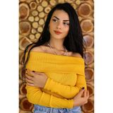 Kasheha Hardal Madonna Yaka Kaşkorse Uzun Kollu Bluz - GİY00011 - Standart