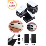 KAŞIKBEY 10 Adet 2X3 Cm Arkası Yapışkanlı Cırt Cırtlı Bant Halı Kilim Koltuk Örtüsü Sabitleyici Kaymaz